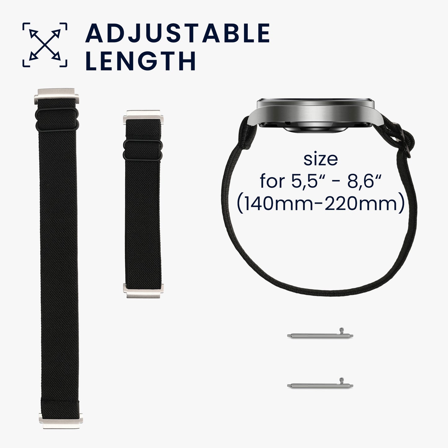 kwmobile Armband kompatibel mit Ticwatch GTH / E3 / C2 - Fitnesstracker Sportarmband Band - Innenmaße von 14 - 22 cm