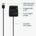 kwmobile USB Ladegerät kompatibel mit Huami Amazfit GTS 4 / GTR 4 / GTR 4 Pro USB Kabel Charger Stand Smart Watch Ladestation Docking Station Ladekabel mit Standfunktion