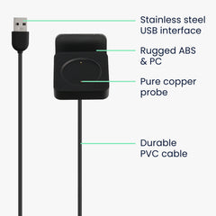 kwmobile USB Ladegerät kompatibel mit Huami Amazfit GTS 4 / GTR 4 / GTR 4 Pro USB Kabel Charger Stand Smart Watch
