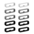 kwmobile 10x Smart Watch Band Halterung für 20mm Smartwatch Strap (Universal) Armbandhalterung - Bandschlaufe für Fitness Tracker und Smart Uhr aus Silikon - Grau Schwarz Weiß Grau  