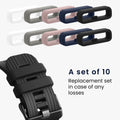 kwmobile 10x Smart Watch Band Halterung für 22mm Smartwatch Strap (Universal) Armbandhalterung - Bandschlaufe für Fitness Tracker und Smart Uhr
