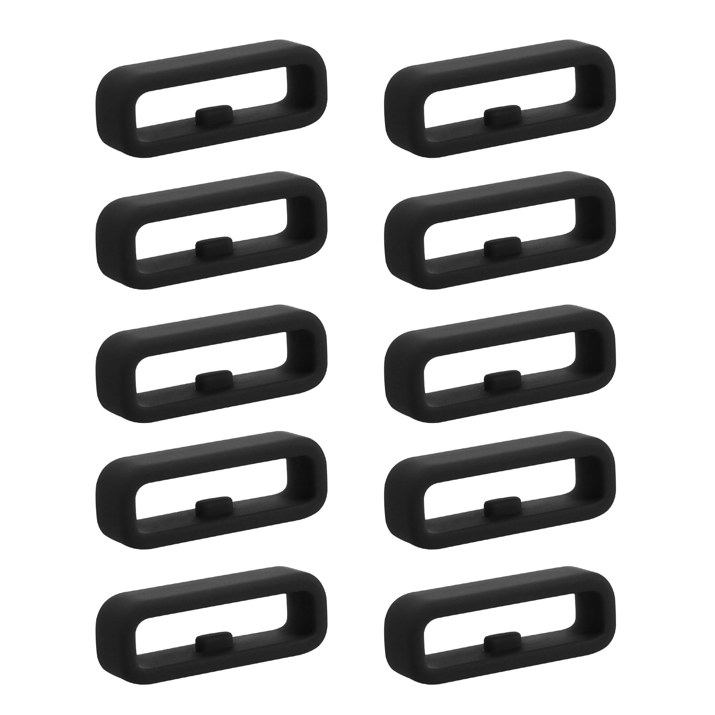 kwmobile 10x Smart Watch Band Halterung für 22mm Smartwatch Strap (Universal) Armbandhalterung - Bandschlaufe für Fitness Tracker und Smart Uhr aus Silikon - Schwarz Schwarz  