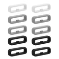 kwmobile 10x Smart Watch Band Halterung für 22mm Smartwatch Strap (Universal) Armbandhalterung - Bandschlaufe für Fitness Tracker und Smart Uhr aus Silikon - Grau Schwarz Weiß Grau  