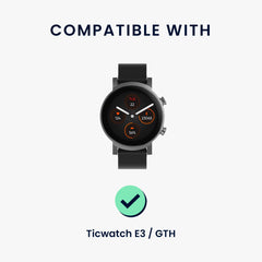 kwmobile Ersatz Armband kompatibel mit Ticwatch E3 / GTH 20mm Armband - Band für Fitness Tracker - Schwarz - Sonstiges