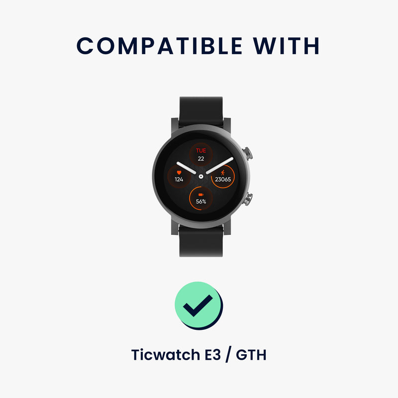 kwmobile Ersatz Armband kompatibel mit Ticwatch E3 / GTH 20mm Armband - Band für Fitness Tracker