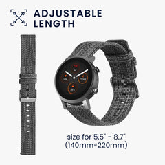 kwmobile Ersatz Armband kompatibel mit Ticwatch E3 / GTH 20mm Armband - Band für Fitness Tracker - Schwarz - Sonstiges