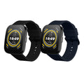 kwmobile 2x Uhrenarmband für Huami 22mm Amazfit Bip 6 / Bip 5 Unity / Bip 5 / GTS 3 / Balance 2 / Helio Strap Armband - Fitnesstracker Band Set aus TPU Silikon - Ersatzarmband Smartwatch - Schwarz Dunkelblau Schwarz  [dsg01]
