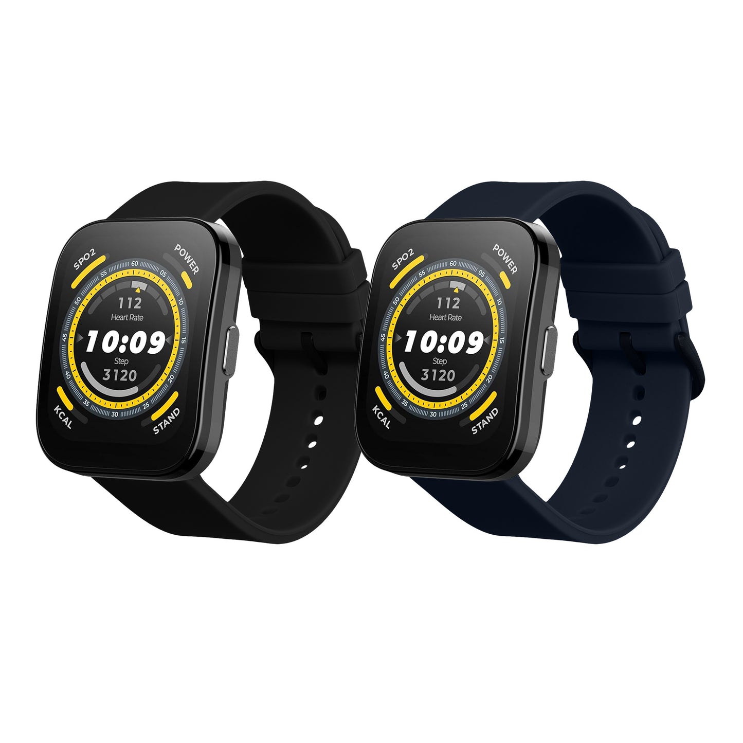 kwmobile 2x Uhrenarmband für Huami 22mm Amazfit Bip 6 / Bip 5 Unity / Bip 5 / GTS 3 / Balance 2 / Helio Strap Armband - Fitnesstracker Band Set aus TPU Silikon - Ersatzarmband Smartwatch - Schwarz Dunkelblau Schwarz  [dsg01]