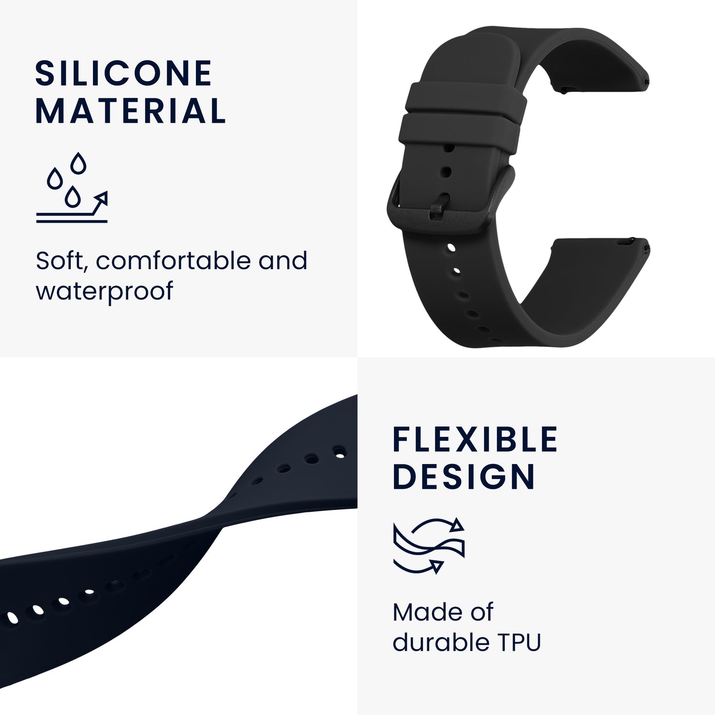 kwmobile Uhrenarmband für Huami Amazfit Bip 6 / Bip 5 Unity / Bip 5 / GTS 3 / Balance 2 / Helio Strap Armband Fitnesstracker Band Set Ersatzarmband Smartwatch