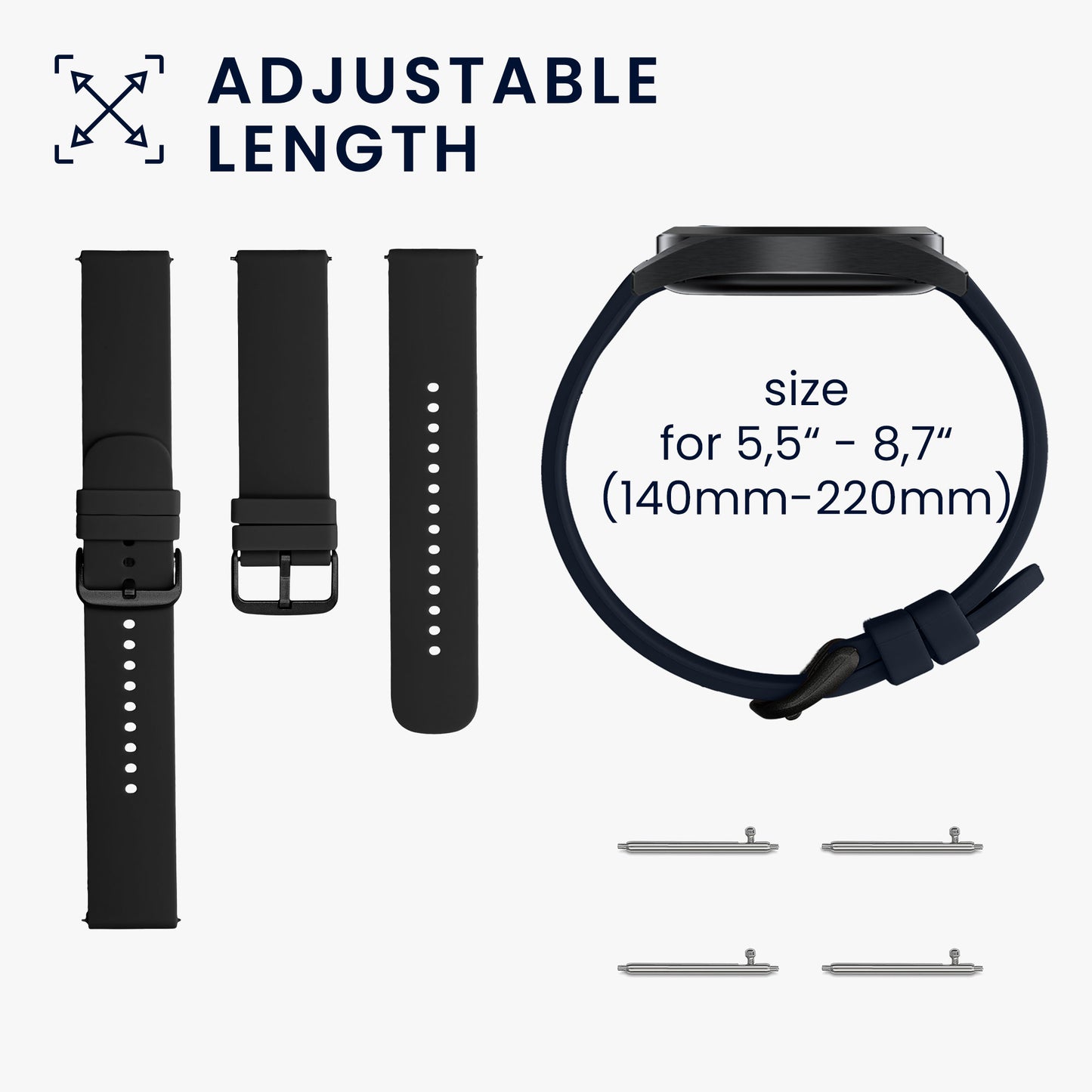 kwmobile Uhrenarmband für Huami Amazfit Bip 6 / Bip 5 Unity / Bip 5 / GTS 3 / Balance 2 / Helio Strap Armband Fitnesstracker Band Set Ersatzarmband Smartwatch