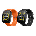 kwmobile 2x Uhrenarmband für Huami 22mm Amazfit Bip 6 / Bip 5 Unity / Bip 5 / GTS 3 / Balance 2 / Helio Strap Armband - Fitnesstracker Band Set aus TPU Silikon - Ersatzarmband Smartwatch - Schwarz Orange Schwarz  [dsg05]