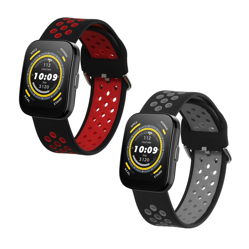 kwmobile Uhrenarmband für Huami 22mm Amazfit Bip 6 / Bip 5 Unity / Bip 5 / GTS 3 / Balance 2 / Helio Strap Armband Fitnesstracker Band Set aus Silikon Ersatzarmband Smartwatch