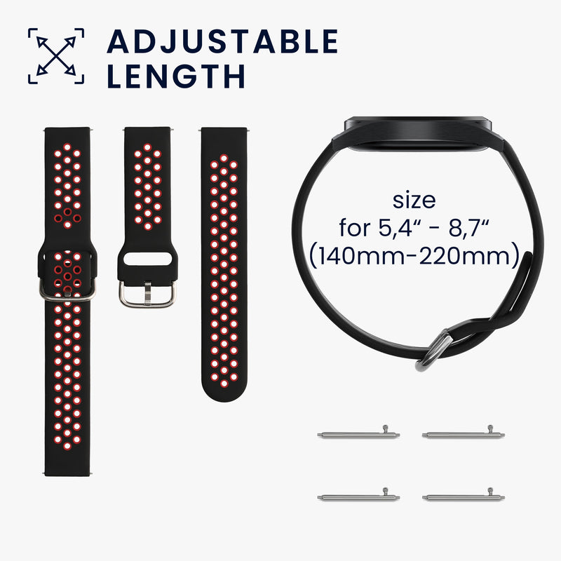 kwmobile Uhrenarmband für Huami 22mm Amazfit Bip 6 / Bip 5 Unity / Bip 5 / GTS 3 / Balance 2 / Helio Strap Armband Fitnesstracker Band Set aus Silikon Ersatzarmband Smartwatch