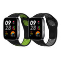 kwmobile Silikon Uhrenarmband für Xiaomi Redmi Watch 3 Active Armband - Ersatzarmband für Fitnesstracker - Wechselarmband Smartwatch - Schwarz Grau Schwarz Grün Schwarz  [dsg02]