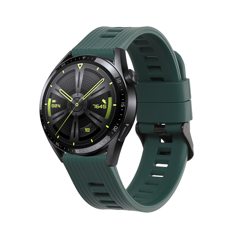 kwmobile Silikon Uhrenarmband für Huawei Watch GT 3 (46mm) Armband - Ersatzarmband für Fitnesstracker - Wechselarmband Smartwatch - Dunkelgrün Dunkelgrün  [dsg02]