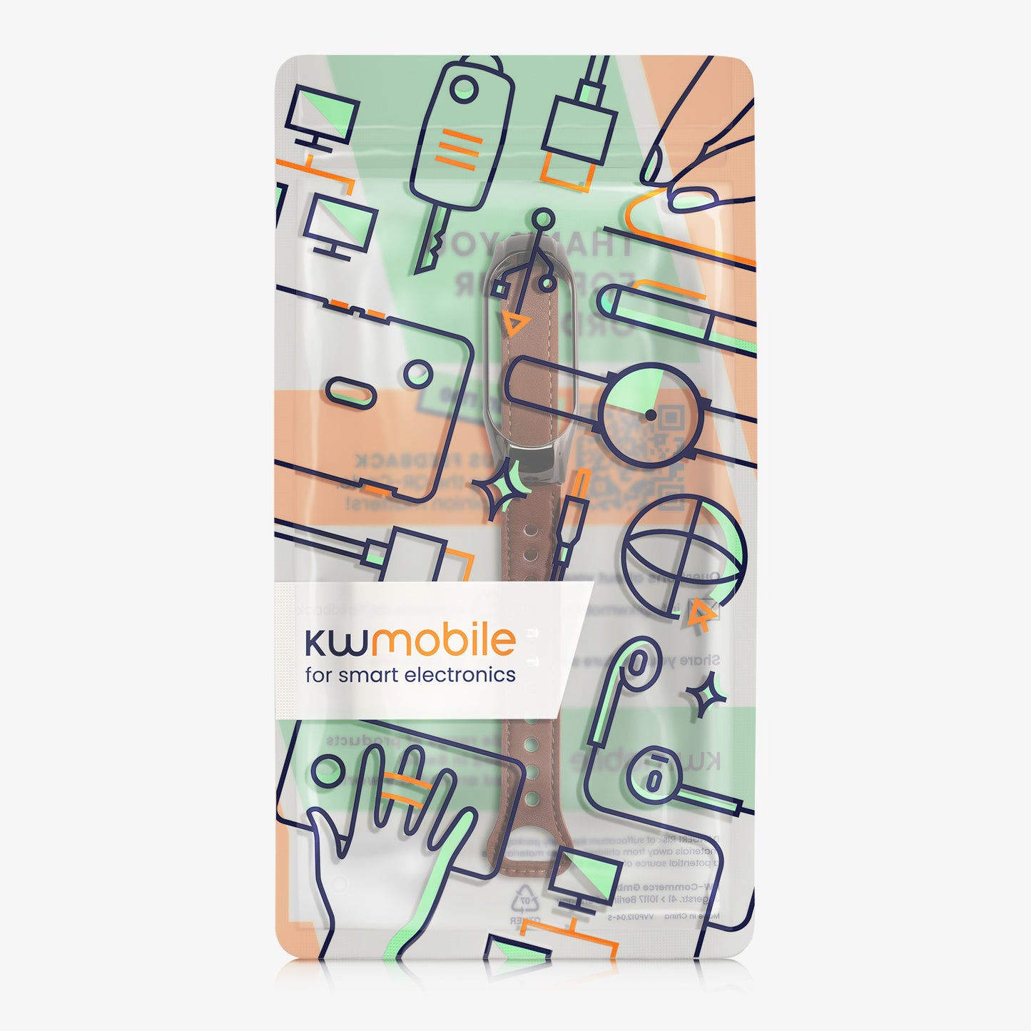 kwmobile Echtleder Uhrenarmband für Xiaomi Mi Band 7 Armband Ersatzarmband für Fitnesstracker Wechselarmband Smartwatch