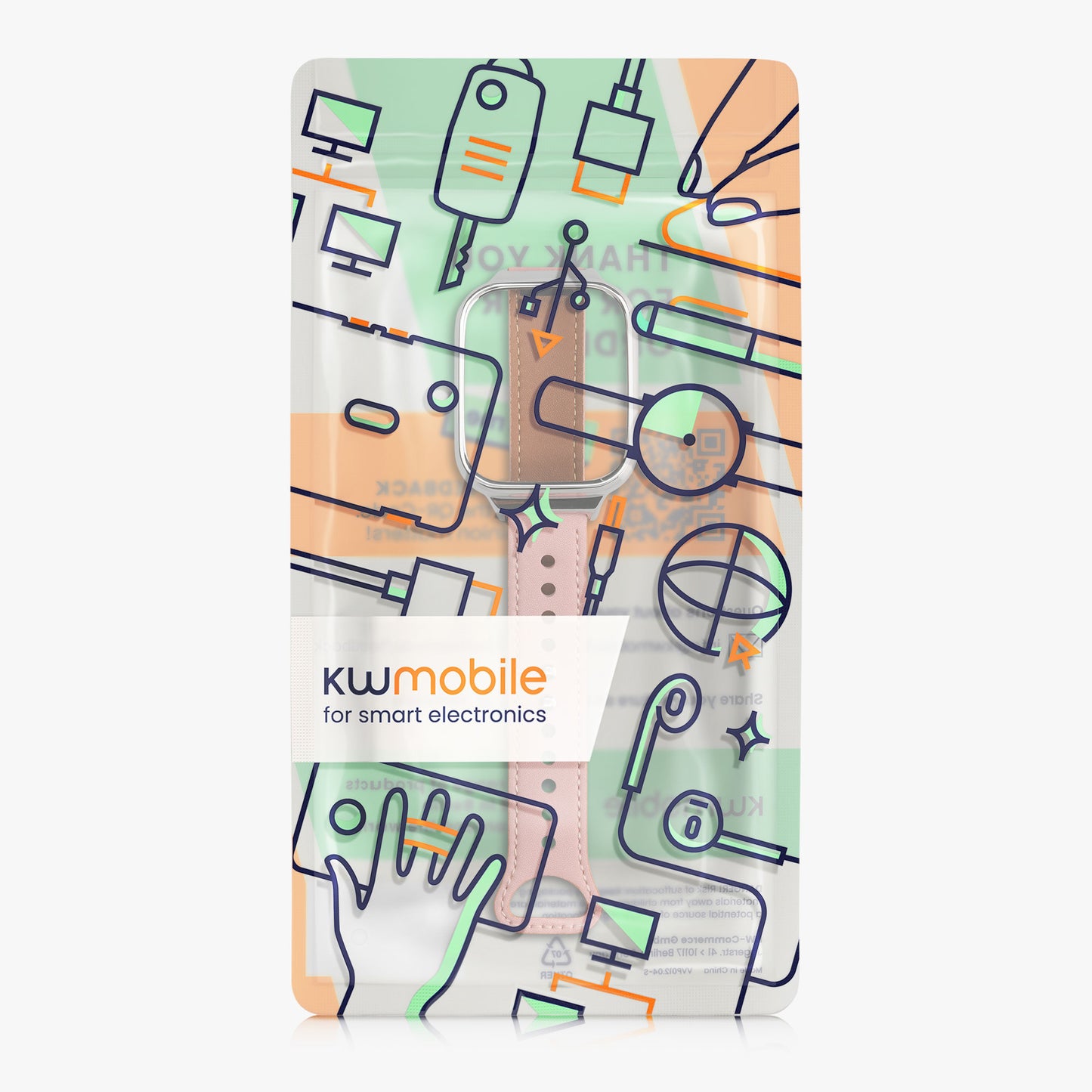 kwmobile Echtleder Uhrenarmband für Xiaomi Redmi Watch 3 Active / Redmi Watch 3 Lite Armband - Ersatzarmband für Fitnesstracker - Wechselarmband Smartwatch