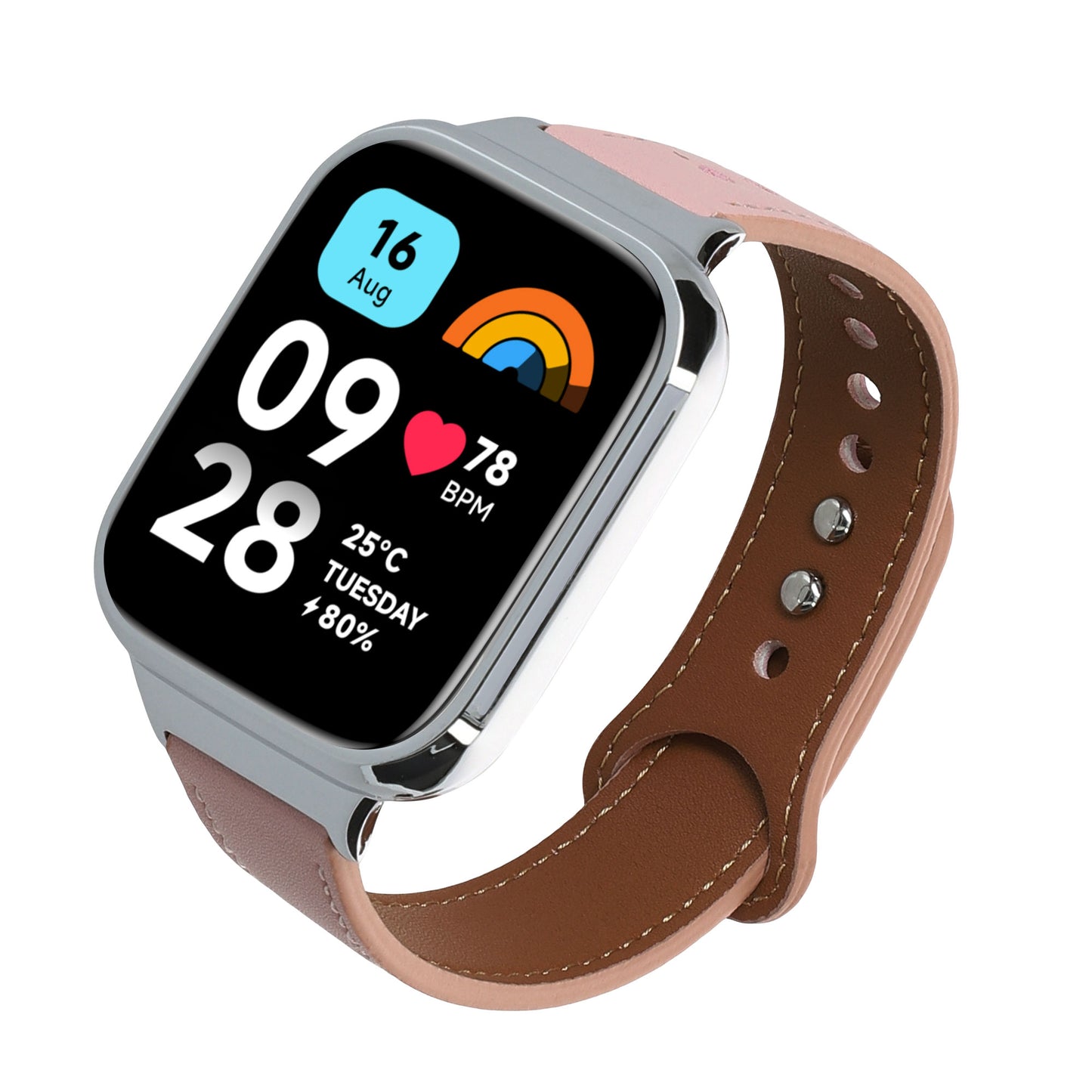 kwmobile Echtleder Uhrenarmband für Xiaomi Redmi Watch 3 Active / Redmi Watch 3 Lite Armband - Ersatzarmband für Fitnesstracker - Wechselarmband Smartwatch