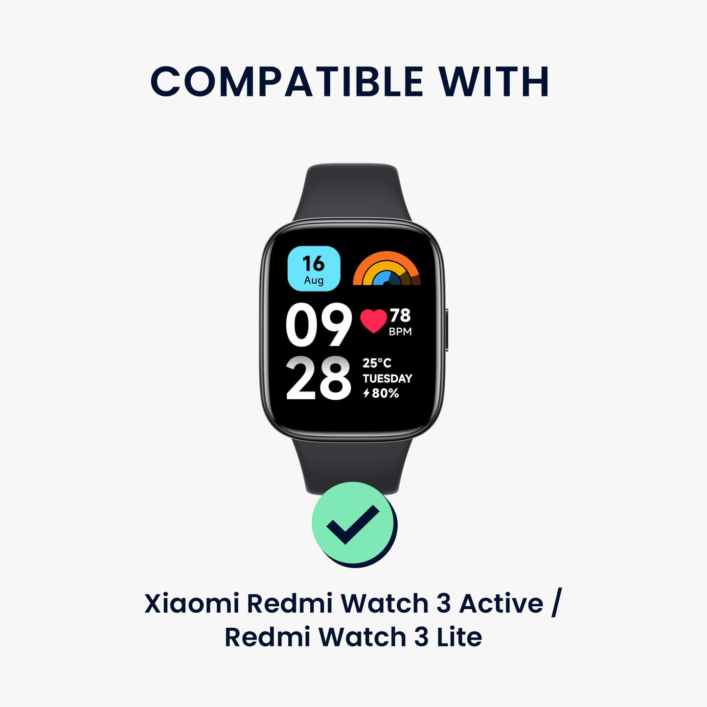 kwmobile Echtleder Uhrenarmband für Xiaomi Redmi Watch 3 Active / Redmi Watch 3 Lite Armband - Ersatzarmband für Fitnesstracker - Wechselarmband Smartwatch