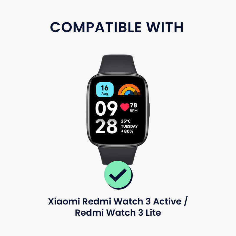 kwmobile Echtleder Uhrenarmband für Xiaomi Redmi Watch 3 Active / Redmi Watch 3 Lite Armband - Ersatzarmband für Fitnesstracker - Wechselarmband Smartwatch