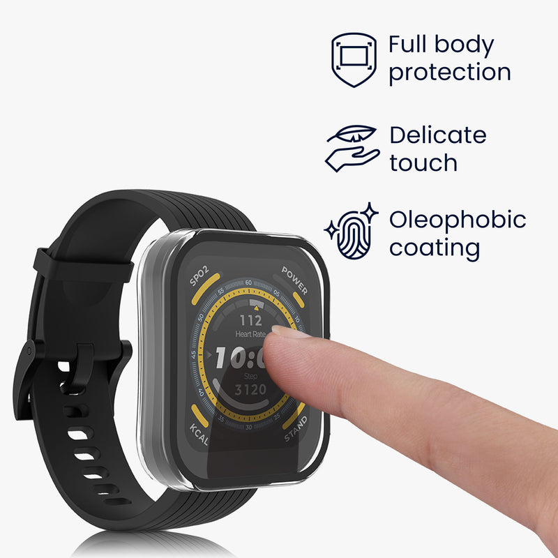 kwmobile Glas Hülle für Huami Amazfit Bip 5 Schutzhülle Fullbody Fitnesstracker Case Set