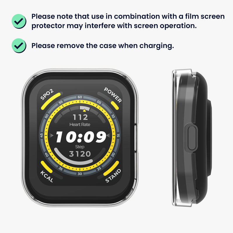 kwmobile Glas Hülle für Huami Amazfit Bip 5 Schutzhülle Fullbody Fitnesstracker Case Set