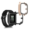 kwmobile 2x Cover kompatibel mit Garmin Venu Sq 2 Music / Sq 2 Hülle - Fullbody Fitnesstracker Case Set aus Glas - Schwarz Altrosa Schwarz  [dsg05]