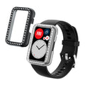 kwmobile 2x Kunststoff Hülle kompatibel mit Huawei Watch Fit Schutzhülle Schutzrahmen - Glitzer Schutz Zubehör in Transparent Schwarz Transparent  [dsg01]