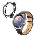 kwmobile 2x Kunststoff Hülle kompatibel mit Samsung Galaxy Watch 3 (41mm) Schutzhülle Schutzrahmen - Glitzer Schutz Zubehör in Transparent Schwarz Transparent  [dsg02]