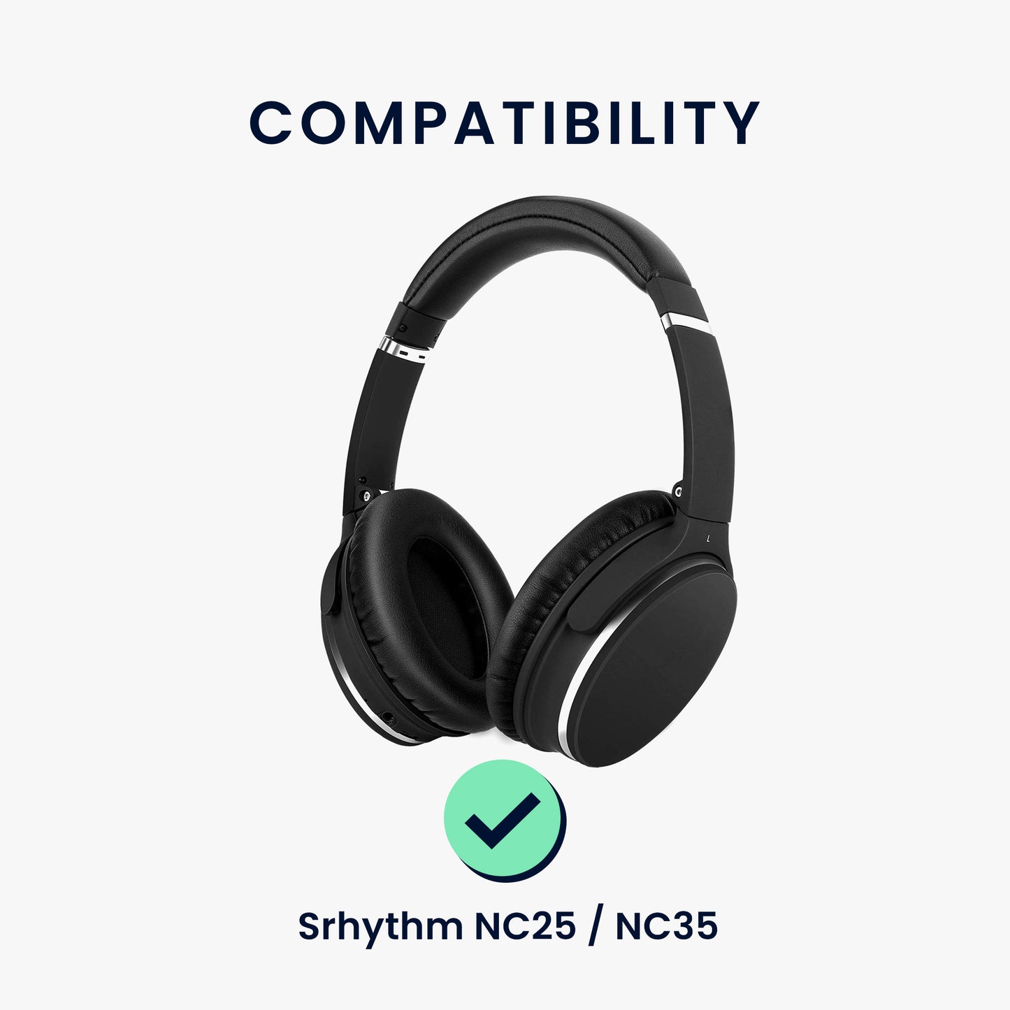 kwmobile Ohr Polster für Srhythm NC25 / NC35 Noise Cancelling Kopfhörer Ersatzteile Over Ear Headphones