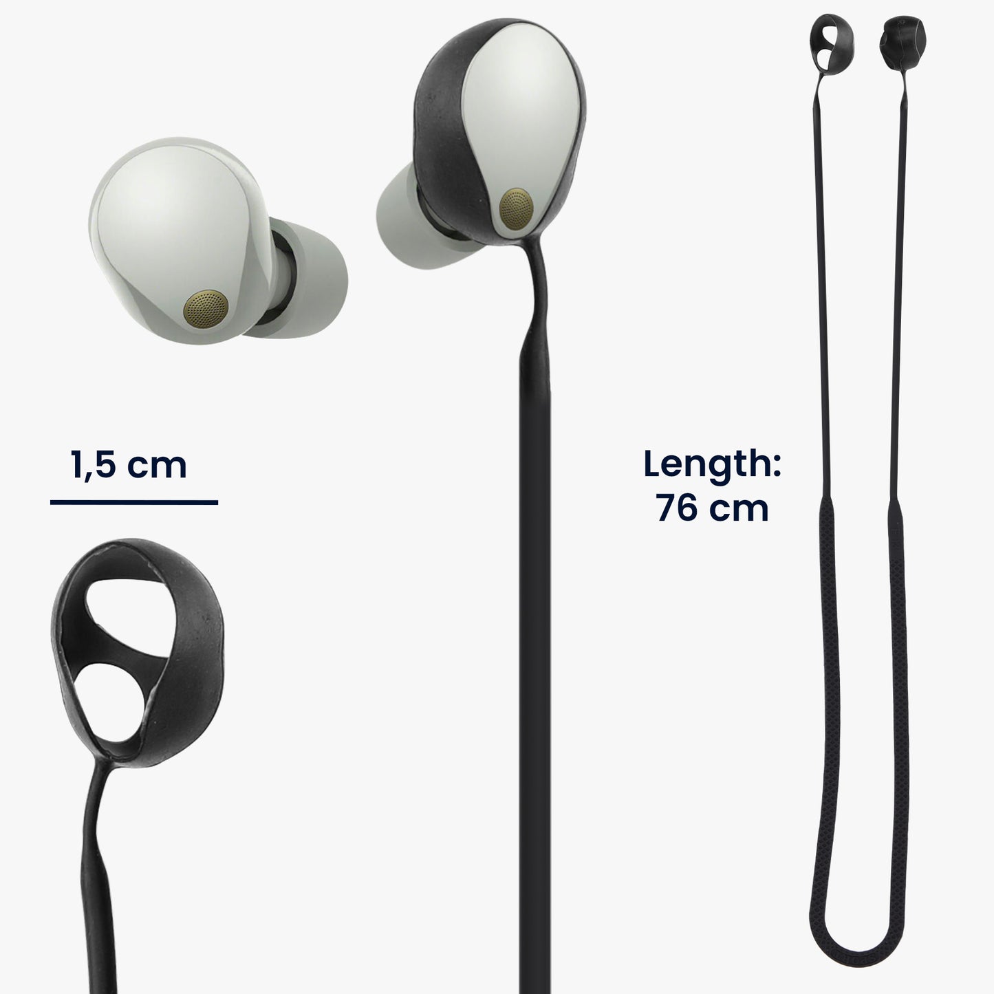 kwmobile Halteband kompatibel mit Sony WF-1000XM5 Headphones - Kopfhörer Halter Band Strap
