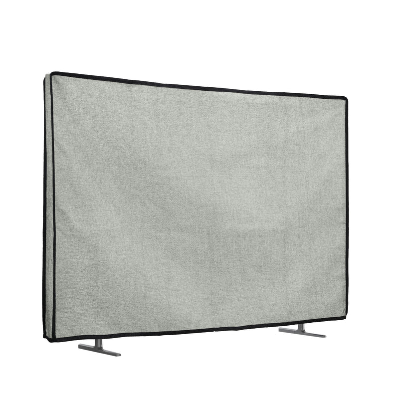 kwmobile 24" TV Abdeckung Indoor - Fernseher Hülle Bildschirmschutz Abdeckung - TV Bildschirm Staubschutzhülle - Fernsehabdeckung - Leinen Hellgrau Hellgrau  