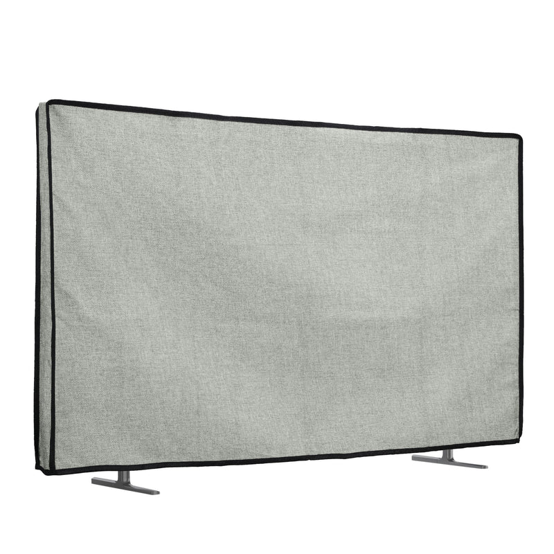 kwmobile 40" TV Abdeckung Indoor - Fernseher Hülle Bildschirmschutz Abdeckung - TV Bildschirm Staubschutzhülle - Fernsehabdeckung - Leinen Hellgrau Hellgrau  