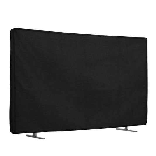kwmobile 32" TV Abdeckung Indoor - Fernseher Hülle Bildschirmschutz Abdeckung - TV Bildschirm Staubschutzhülle - Fernsehabdeckung - Leinen Schwarz Schwarz  