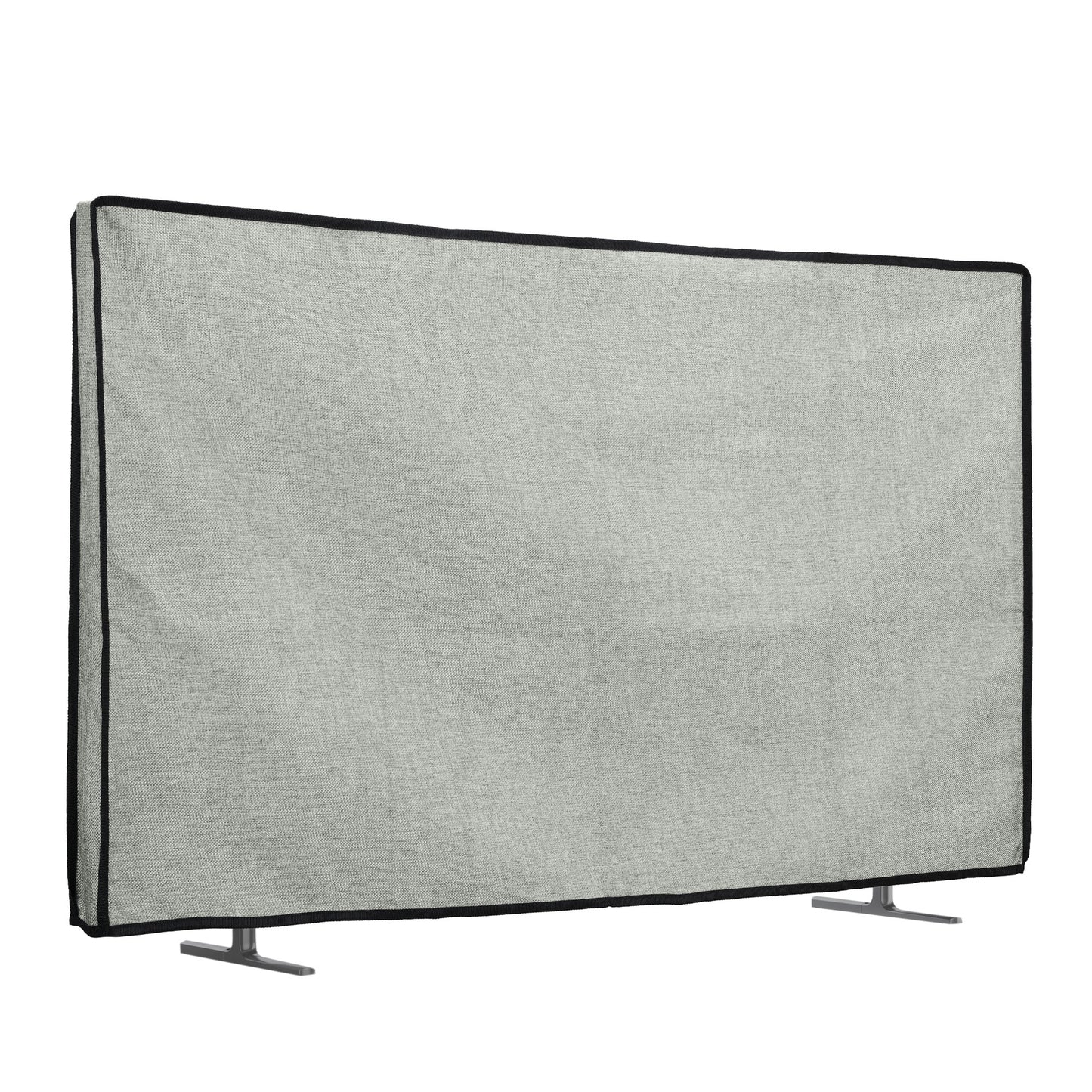 kwmobile 32" TV Abdeckung Indoor - Fernseher Hülle Bildschirmschutz Abdeckung - TV Bildschirm Staubschutzhülle - Fernsehabdeckung - Leinen Hellgrau Hellgrau  