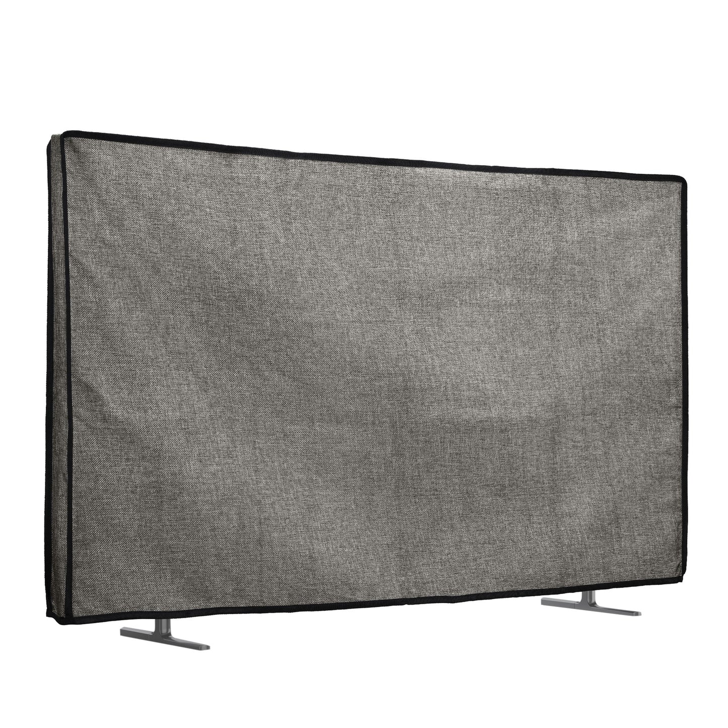 kwmobile 32" TV Abdeckung Indoor - Fernseher Hülle Bildschirmschutz Abdeckung - TV Bildschirm Staubschutzhülle - Fernsehabdeckung - Leinen Dunkelgrau Dunkelgrau  