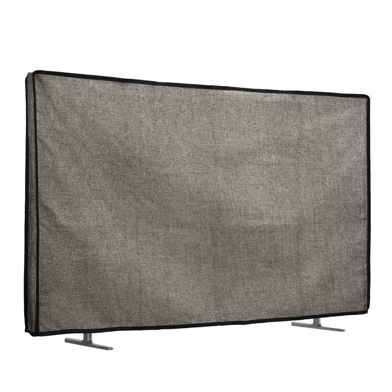 kwmobile 32" TV Abdeckung Indoor - Fernseher Hülle Bildschirmschutz Abdeckung - TV Bildschirm Staubschutzhülle - Fernsehabdeckung - Leinen Dunkelgrau Dunkelgrau  