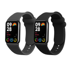 kwmobile 2x Uhrenarmband für Xiaomi Mi Band 8 Pro Armband - Fitnesstracker Band Set aus TPU Silikon - Ersatzarmband Smartwatch - Schwarz Grau Schwarz  [dsg01]