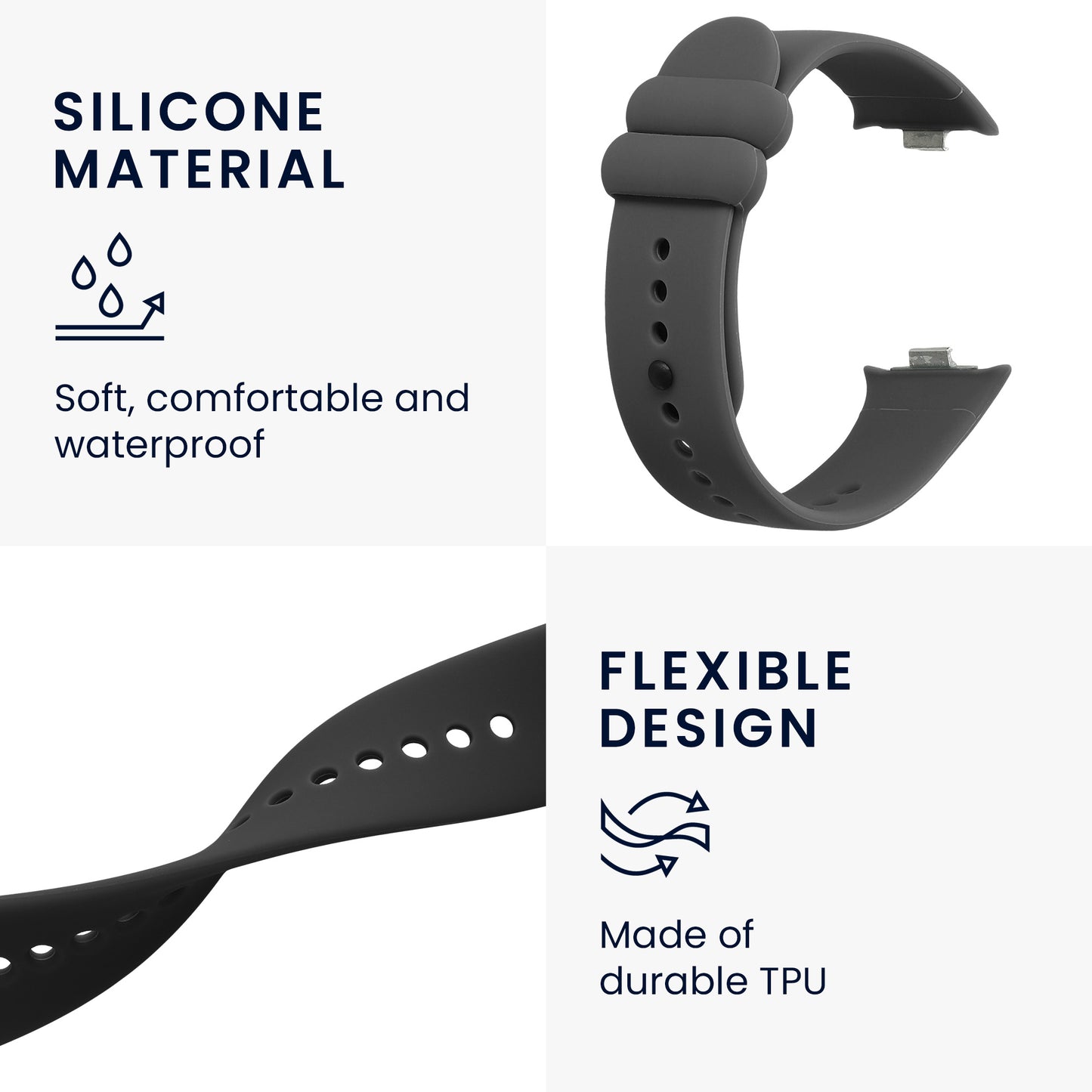 kwmobile Uhrenarmband für Xiaomi Mi Band 8 Pro Armband Fitnesstracker Band Set Ersatzarmband Smartwatch