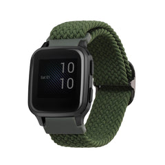 kwmobile Armband kompatibel mit Garmin Venu Sq 2 Music / Sq 2 / Vivoactive 6 / Vivoactive 5 - Nylon Fitnesstracker Sportarmband Band in Dunkelgrün - Innenmaße von 14 - 22 cm Dunkelgrün  
