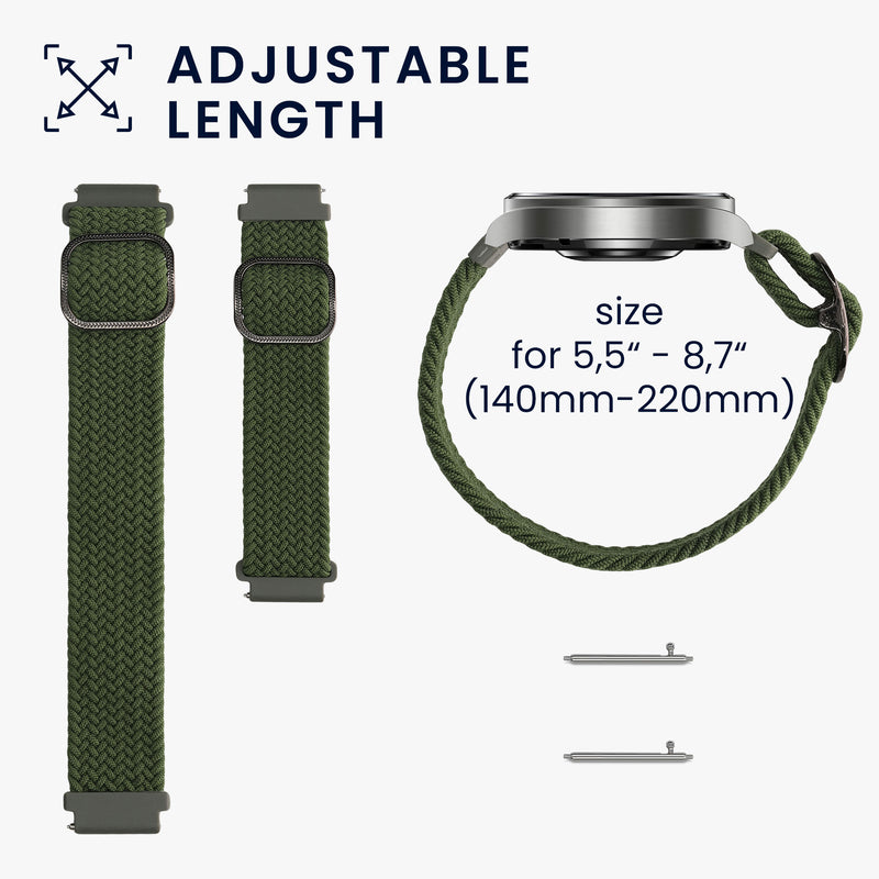 kwmobile Armband kompatibel mit Garmin Venu Sq 2 Music / Sq 2 / Vivoactive 6 / Vivoactive 5 - Fitnesstracker Sportarmband Band - Innenmaße von 17 cm