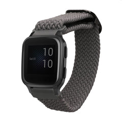 kwmobile Armband kompatibel mit Garmin Venu Sq 2 Music / Sq 2 / Vivoactive 6 / Vivoactive 5 - Nylon Fitnesstracker Sportarmband Band in Grau - Innenmaße von 17 cm Grau  