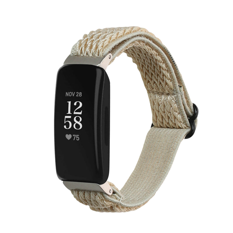 kwmobile Armband kompatibel mit Fitbit Inspire 2 / Inspire HR - Nylon Fitnesstracker Sportarmband Band in Beige - Innenmaße von 12 -20 cm Beige  
