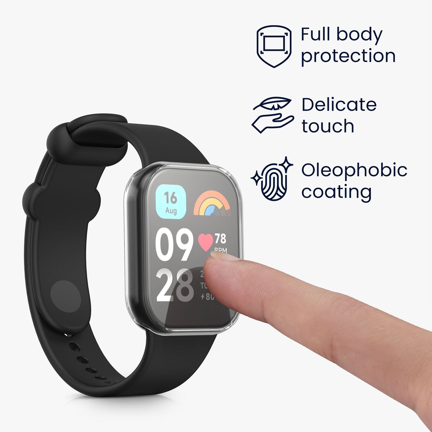 kwmobile Schutzhülle für Xiaomi Smart Band 8 Pro / Smart Band 9 Pro Fullbody Display Cover Set