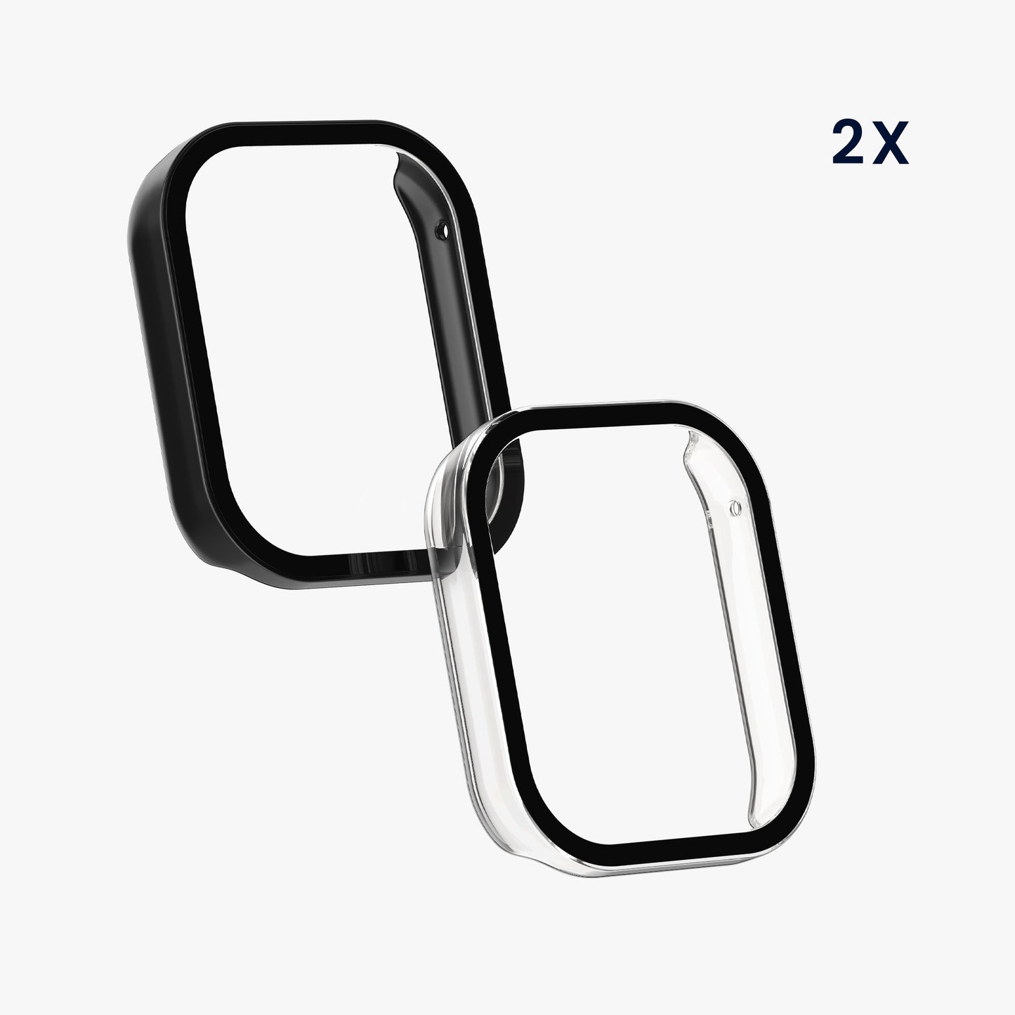 kwmobile Glas Hülle für Xiaomi Smart Band 8 Pro / Smart Band 9 Pro Schutzhülle Fullbody Fitnesstracker Case Set
