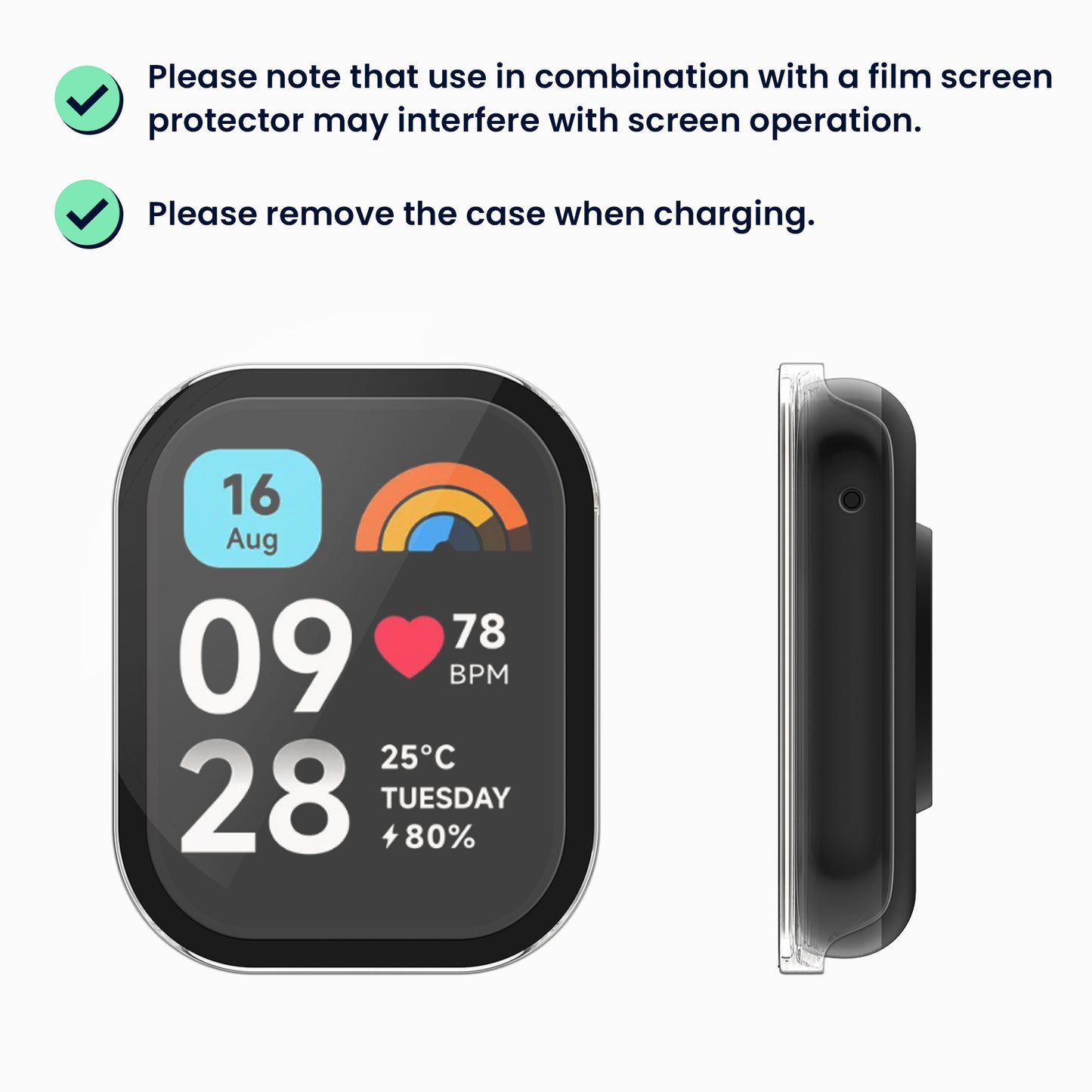 kwmobile Glas Hülle für Xiaomi Smart Band 8 Pro / Smart Band 9 Pro Schutzhülle Fullbody Fitnesstracker Case Set