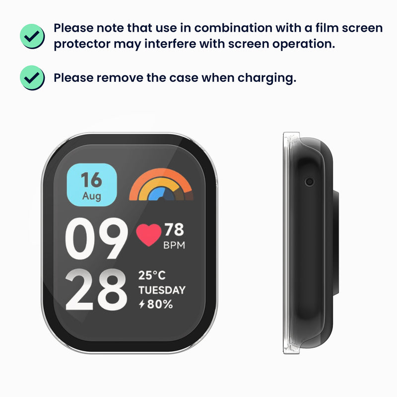 kwmobile Glas Hülle für Xiaomi Smart Band 8 Pro / Smart Band 9 Pro Schutzhülle Fullbody Fitnesstracker Case Set