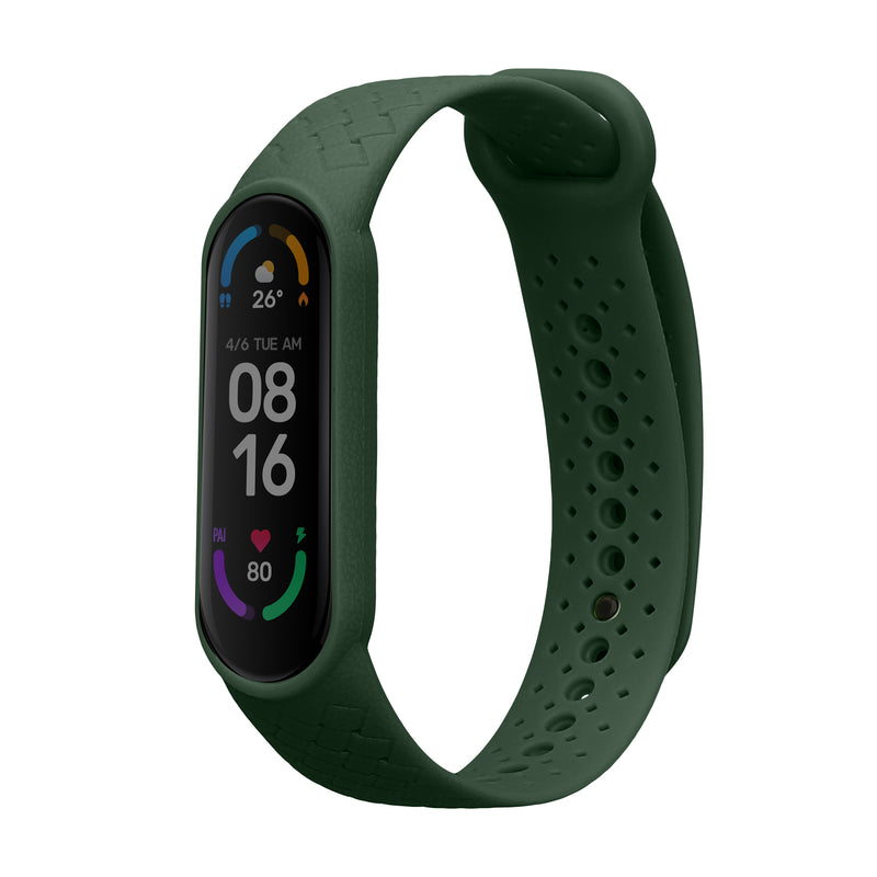 kwmobile Silikon Uhrenarmband für Xiaomi Mi Smart Band 6 / Mi Band 6 / Band 5 Armband - Ersatzarmband für Fitnesstracker - Wechselarmband Smartwatch - Dunkelgrün Dunkelgrün  