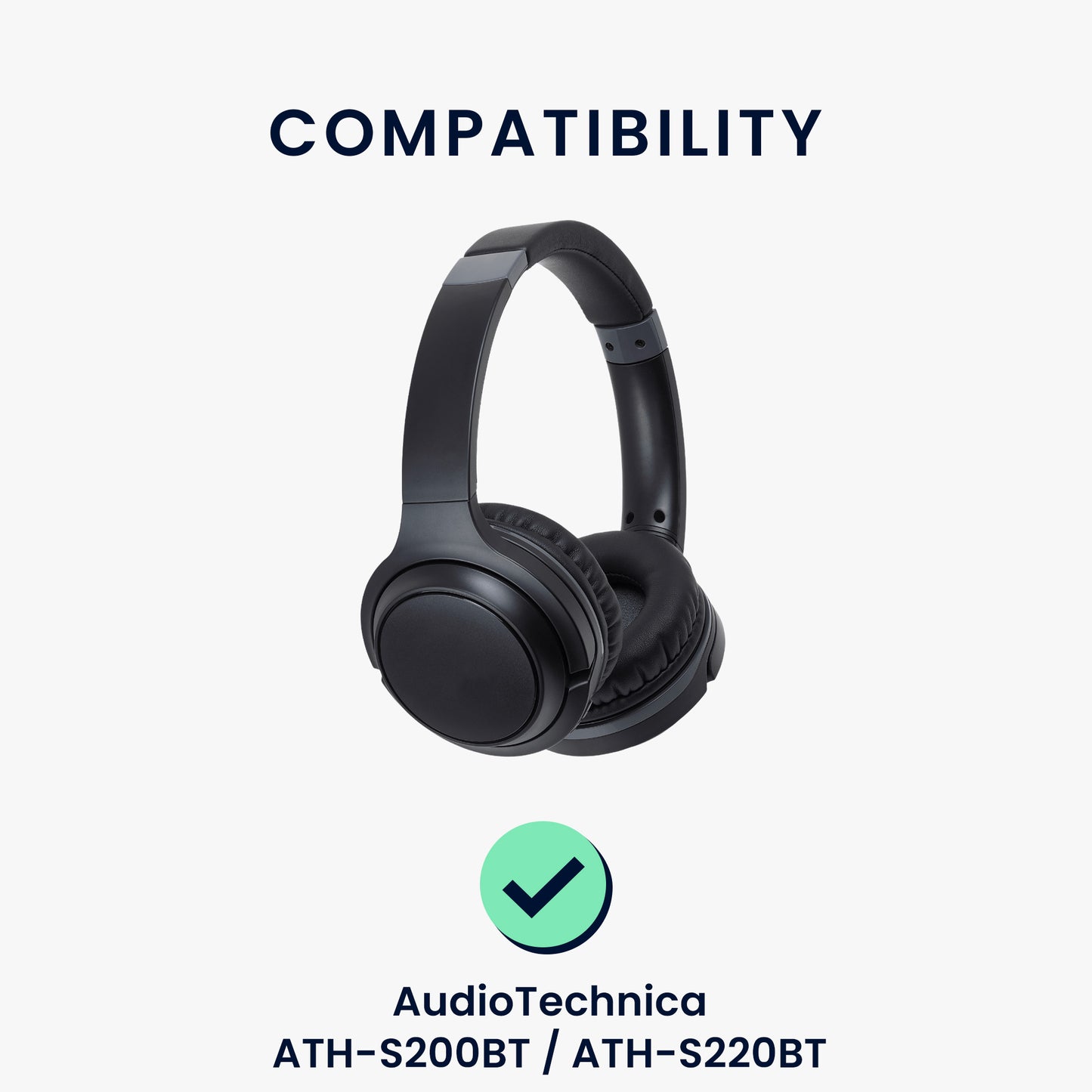 kwmobile Ohr Polster für AudioTechnica ATH-S200BT / ATH-S220BT Ohrpolster Ersatz Kopfhörer Ersatzteile Over Ear Headphones