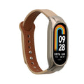 kwmobile Echtleder Uhrenarmband für Xiaomi Smart Band 10 / Smart Band 9 / 8 Armband - Ersatzarmband für Fitnesstracker - Wechselarmband Smartwatch - Beige Braun Beige  [dsg02]